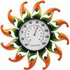 SiaBiced Termometro da Esterno in Metallo, Termometro da Parete, Meridiana Decorativa, Resistente alle Intemperie, Facile da Leggere per Interni Ed Esterni, Orangina