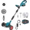 QIAKEFE Decespugliatore elettrico senza fili, 9 pollici Brushless,4000 W, 36000 giri/min, motore ad alte prestazioni, 3 lame, manico pieghevole/telescopico, batteria 15000 mAh, per parchi, fattorie (A)