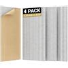 TONOR Set di 4 Grandi Pannelli Fonoassorbenti da Parete, 120x60x0,9 cm Pannelli Acustici Decorativa Autoadesiva per Assorbire gli Echi in Case, Uffici e Studi di Registrazione, Grigio