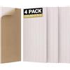 TONOR Set di 4 Grandi Pannelli Fonoassorbenti da Parete, 120x60x0,9 cm Pannelli Acustici Decorativa Autoadesiva per Assorbire gli Echi in Case, Uffici e Studi di Registrazione, Camel chiaro