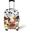 LNXSESN Cprivaligia Animale Nero Giallo Coprivaligia Media Elastica Copri Valigia Media Lavabile Anti-Graffio Copertur Copertura Valigia con Cerniera Copri Trolley Riusabile Luggage Cover Per 22-25 Pollici