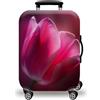LNXSESN Copri Valigia Pianta Rosa Coprivaligia Elastica Copri Valigia Media Lavabile Anti-Graffio Luggage Cover con Cerniera Coprivaligia Media Riusabile Per 22-25 Pollici