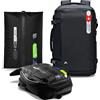 + Zermatt - HØRN Zaino da viaggio con borsa vuota Smart+. Zaino bagaglio a mano 35L di fascia alta. Valigia per volo in cabina 50x30x20cm (Ryanair Priorit), portatile da 15 a 17, Professional Travel Backpack