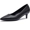 Zhabtuc Donna Elegante Décolleté con Tacco Gattino, Tacco Alto Sexy A Punta Tacchi Bassi Basato Comodo Slip-on Scarpe con Tacco Gattino 5 CM, Nero Opaco, 40 EU