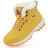 Mishansha Stivali da Neve Ragazzi Ragazze Fodera Calda Giallo Gr.26 | Antiscivolo, Invernali, Trekking, Resistente all'abrasione, Escursionismo, Outdoor, Stivali da Neve