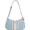 GUESS borsa a tracolla Noelle II Top Zip Shoulder Bag Denim Logo celeste