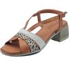 Melluso K56088 Cuoio Sandali per Donna in Pelle Marrone con Tacco Medio e fibbietta