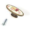 Majatou Maniglia per porta stile vintage, pomelli in ceramica bronzo con viti(Z8) | Maniglie in Ceramica Vintage, lega + ceramica resistente, motivo floreale rosa, stile europeo retrò, per armadi e cassetti