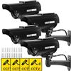 BORDEAG Telecamera fittizia per esterni, telecamera fittizia solare con LED, telecamera di sorveglianza fittizia, telecamera di sorveglianza finta CCTV, telecamera di sorveglianza falsa per interni ed esterni