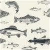 Generico Carta da Parati Autoadesiva Pesci Animali Decorativo Sfondo 44x200 cm Disegnato A Mano Cartone Animato Carta da Parete Adesivo Vinile Tessuti non tessuti Soggiorno Camera Da Letto Bagno