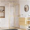 Rantry Parete doccia a muro con vetro trasparente ESG dorato, 100 x 195 cm, per vasca da bagno, pannello divisorio per doccia