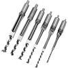 Ejoyous 6 Pezzi Trapano Foro Quadrato Mortasatrice Scalpello Set, Trapano piazza-foro Legno Drill Bit Set Punte per Mortasatrice Punte Strumenti Utensili 6,4 mm/8 mm/9,5 mm/12,7 mm/14 mm/16 mm