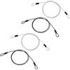 PATIKIL 1/8 Diam Cavo In Acciaio Inox Rivestito In Vinile Con Anelli 4 Pezzi 3 Ft (39) Cavo Flessibile Di Sicurezza Catena Lanyard Lucchetto Per Esterna Lucchetto Nero/Trasparente