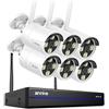ANNKE Set di telecamere di sorveglianza esterne 3 MP, 6X telecamera IP 3 MP e NVR 4K 16 canali per registrazione 24/7 interna ed esterna, rilevamento intelligente delle persone, audio bidirezionale