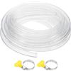 PATIKIL 1Pz Tubo PVC Plastica, 20mm x 24mm x 10 m Tubo Flessibile Trasparente in Vinile con Fascette Stringitubo, Tubi Silicone Gomma Morbido per Acquari Industriali Multiuso in Vinile