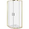 Beliani Box Doccia Vetro Temperato Doppia Porta oro 80 x 80 x 185 cm