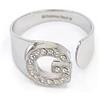 AB-GLOBAL Srl Anello Lettera G Argento Strass Linea ABC MyLovly