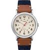 Timex Orologio al quarzo da uomo con cinturino in tessuto, Blu/Marrone/Crema, Cinturino