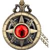 Generic Orologio da tasca con pietre preziose, 5,9 x 4,6 cm, orologio da tasca in a carica manuale con catena, stile steampunk, elegante accessorio da collezione, regalo di laurea, compleanno, casa