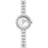 Alienwork Orologio Donna Argento Bracciale in Acciaio Bianco Quadrante Madreperla Strass Elegante