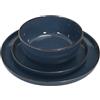 HOME DECO FACTORY, KA0445, Servizio Piatti 12 Pezzi in Gres Artigianale, Design Unico, Ideale per Tutte Le Occasioni, Colori Rilassanti, Facile da Pulire - Blu, Misura: Standard