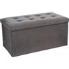 ATMOSPHERA CREATEUR D'INTERIEUR Eminza - Pouf a doppio lisandro, in velluto, colore: Grigio