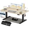 Homall Scrivania Regolabile in Altezza 140x70 cm con Porta USB, Beige+Nero