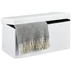 Relaxdays Pouf con Contenitore XL, Cassapanca con Coperchio, Panca Pieghevole, Sgabello Poggiapiedi, 36x76x38 cm, Bianco