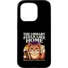 Cat Library Reading Book Lover Custodia per iPhone 15 Pro La biblioteca sembra casa perché i libri sono dove vivo