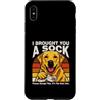 Funny Labrador Retriever Dog Sock Humor Custodia per iPhone XS Max Ti ho portato un cane calzino, per favore, accettalo
