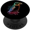 ROOTED WILD SOUL painted rainbow animal Simpatico disegno colorato Puffin Silouhette di Puffin PopSockets PopGrip Adesivo
