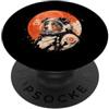 Vintage Dog Aesthetic Japanese Graphic Arte minimalista giapponese anni '70 Retro Space Australian Shepherd PopSockets PopGrip Adesivo