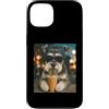Retro Schnauzer Coffee Lovers Dog Meme Custodia per iPhone 13 Schnauzer in miniatura che beve caffè freddo divertente amante dei cani