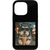 Retro Schnauzer Coffee Lovers Dog Meme Custodia per iPhone 13 Pro Schnauzer in miniatura che beve caffè freddo divertente amante dei cani