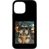 Retro Schnauzer Coffee Lovers Dog Meme Custodia per iPhone 13 Pro Max Schnauzer in miniatura che beve caffè freddo divertente amante dei cani