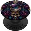 Celestial Mystic Mystic Sfera di Cristallo Celeste Luna Viola Floreale Fortune Tel PopSockets PopGrip Adesivo
