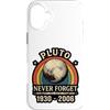 Lakelandwholesale1 Shirt Company Custodia per iPhone 16 Plus Plutone Never Forget 1930 2006 Retro Astronomia Grafica