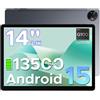 DOOGEE Tab E3 Max Tablet 14 Pollici 2,1K FHD+, Tablet Android 15, Batteria 13500mAh Tablet con Sim, Processore Helio G100 Octa-core, 32GB RAM + 256GB ROM (2 TB TF), 16MP+8MP, 4G LTE/5G Wi-Fi/GPS