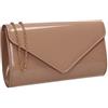 SwankySwans Pochette Alisa Patent Party Prom Evening, Nude, One Size