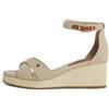 Tommy Hilfiger Donna Espadrillas Wedge Flag Criss-Cross Mid con Cinturino alla Caviglia, Beige (Horseradish), 38