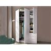 Dmora - Guardaroba Cimone, Mobile appendiabiti per camera da letto, Armadio a 3 ante battenti e 3 cassetti, 121x52h184 cm, Bianco