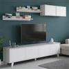 Dmora Parete Attrezzata Vergennes 41x200x50h cm Grigio Cemento 5 Ripiani 6 Ante, Apertura Battente
