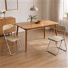 Dmora - Set di 2 sedie pieghevoli Marbella, Poltrona salvaspazio, Sedia per ospiti, Seduta per riunioni in simil ecopelle, 43x47h80 cm, Beige