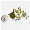Giallobus - Appendiabiti da parete 4Me - 10 - Lotus flower - Legno Mdf + Alluminio - 60L x 25l cm - 02 - M - Attaccapanni da Muro con 4 Ganci in Alluminio e Legno