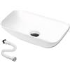 MAGIC SELECT Lavabo in Ceramica, Lavabo da Appoggio Bianco, Lavabo Sospeso Bagno Antimacchia, Facile da Pulire con Attacchi Standard. Ideale per Cucina o Bagno. (48x23,5x11,5 CM)