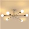 Riserva Lampadario Soffitto Industriale E27, 6 Luci, Cromata