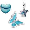 TCZNAF Ciondolo Animali e insetti Charm Pendant Compatibile Per Europei Bracciali Regali Charms da Donna Festa della mamma San Valentino