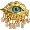 JINGLING Evil Eye, anello vintage con occhio, anello in metallo vintage con nappa, anello per bulbi oculari alla moda per interni ed esterni, accessorio per appuntamenti, incontri, Siehe Beschreibung,