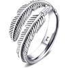 MARLION JEWELS Anelli da donna in argento 925 a forma di piuma. Anello da donna in argento 925 con finitura argento o oro. Gioielli da donna ideali per coppia e fidanzati, regali per amiche... Anelli coppia