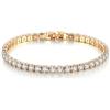 ZAULER Braccialetto tennis placcato oro/argento 14 K, larghezza 2,5-4 mm, con strass scintillanti, delicato gioiello da tennis per donne e uomini, 7in, Ottone, Zirconia cubica